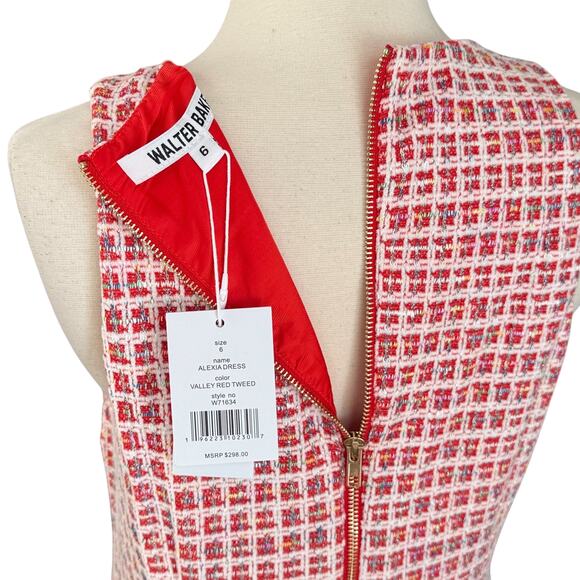 Walter Baker Alexia Valley Red Tweed Dress 6 - Picture 3 of 4